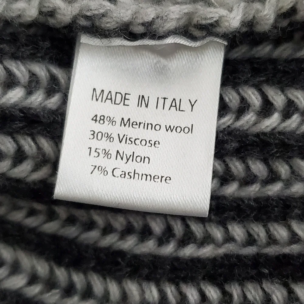 Bartolini Cashmere Wool Blend Cardigan Size L Made in Italy Open Front Sweater - Picture 9 of 12